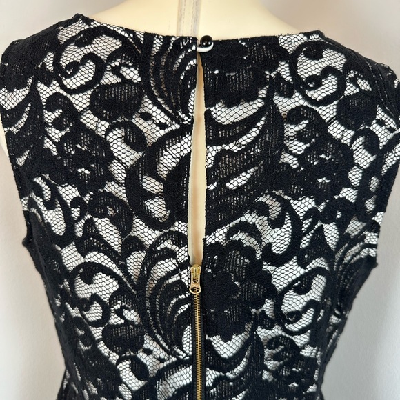 THE LIMITED Sleeveless Black Lace With White Underlay Dress | Size 10 - Picture 7 of 16
